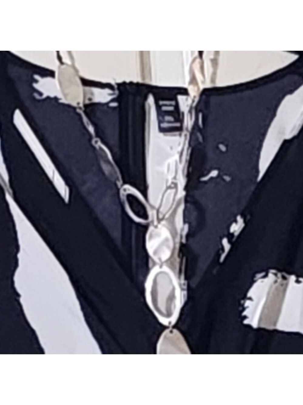 SHEIN Black and White Wrap Sundress FREE NECKLACE!! - Picture 5 of 5